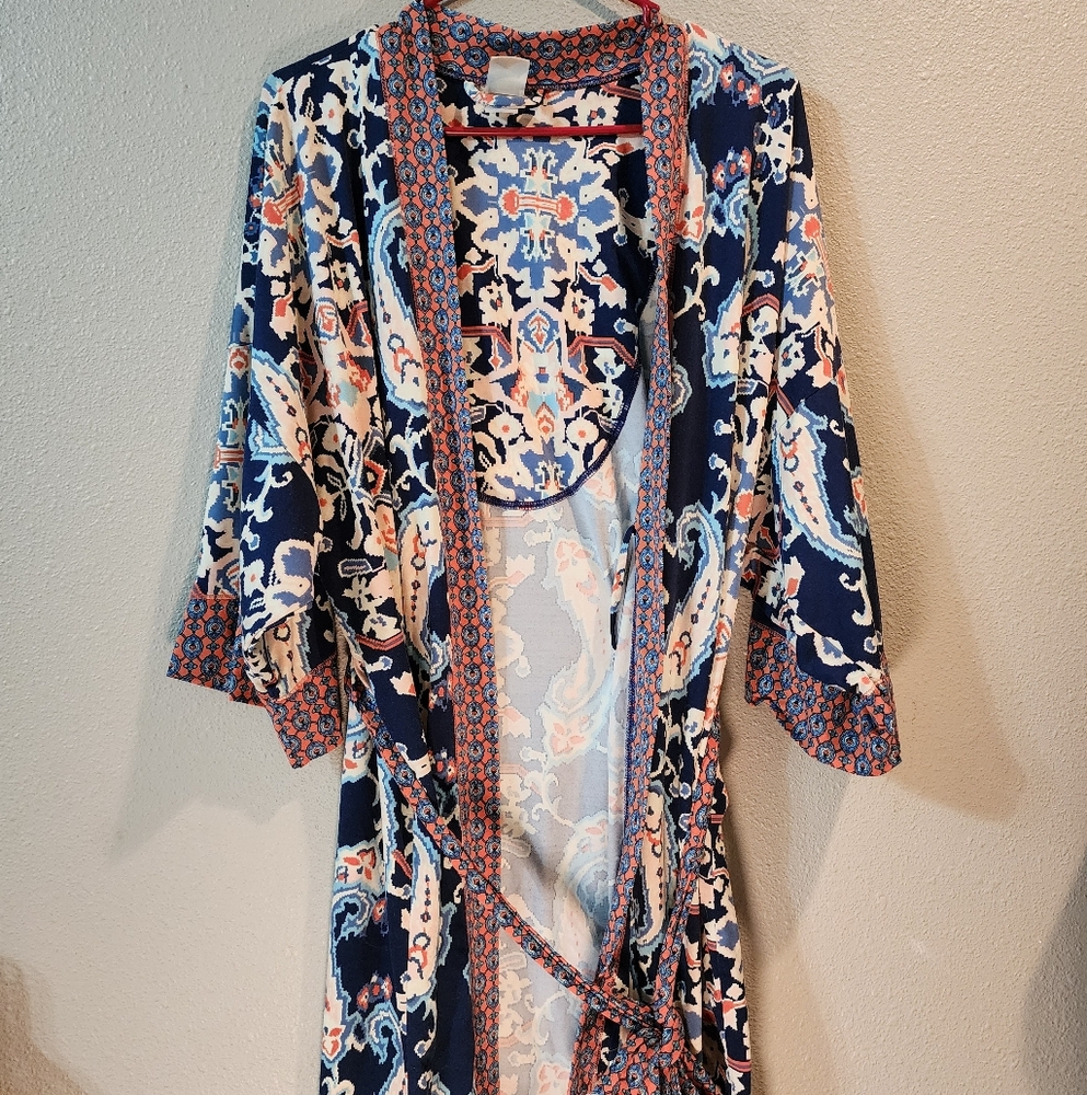 In Bloom Blue Paisley Robe